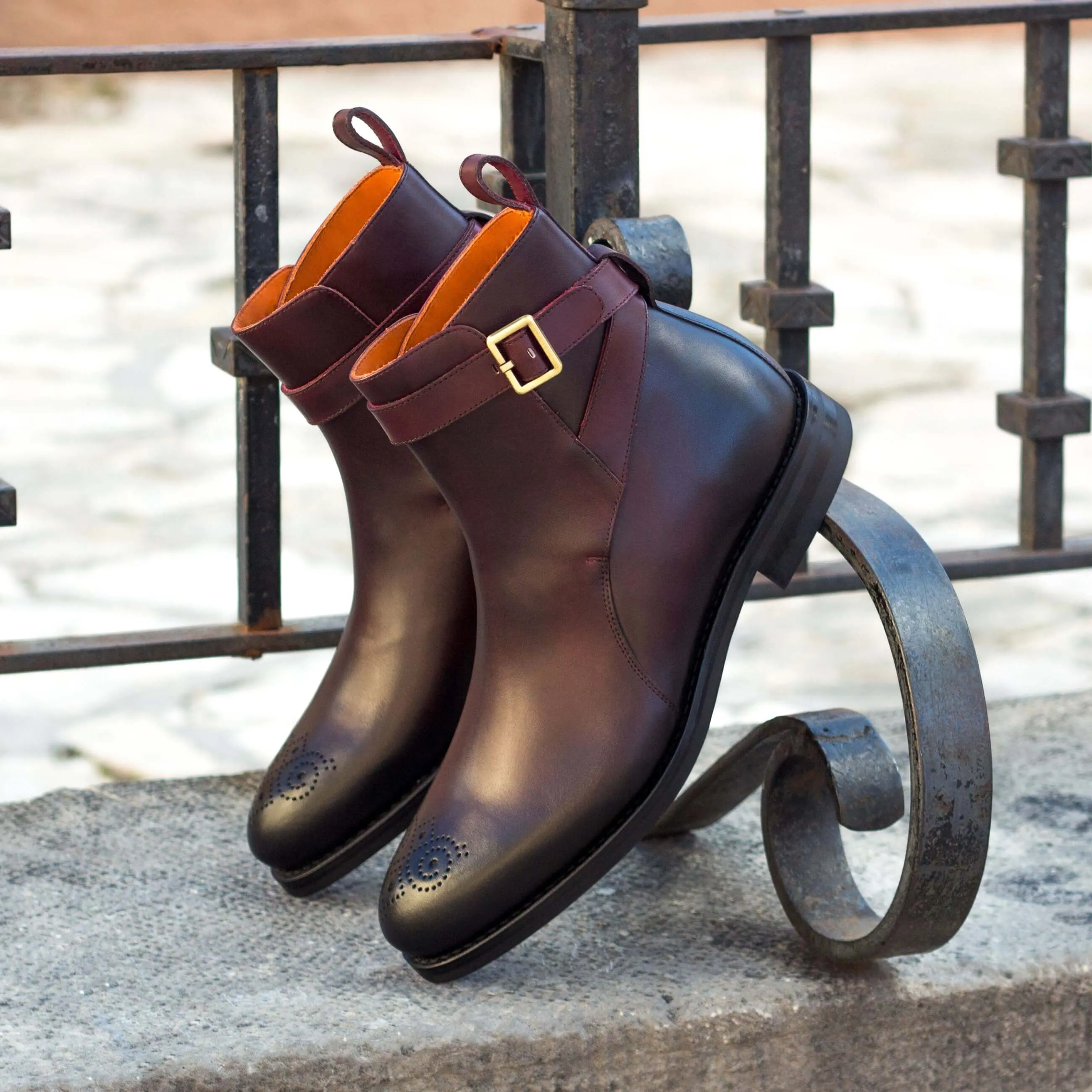 Jodhpur Boots - Burgundy - Burnished Leather | Goodyear Welt sold by ALLTRUEIST KNITWEAR product image thumbnail 4