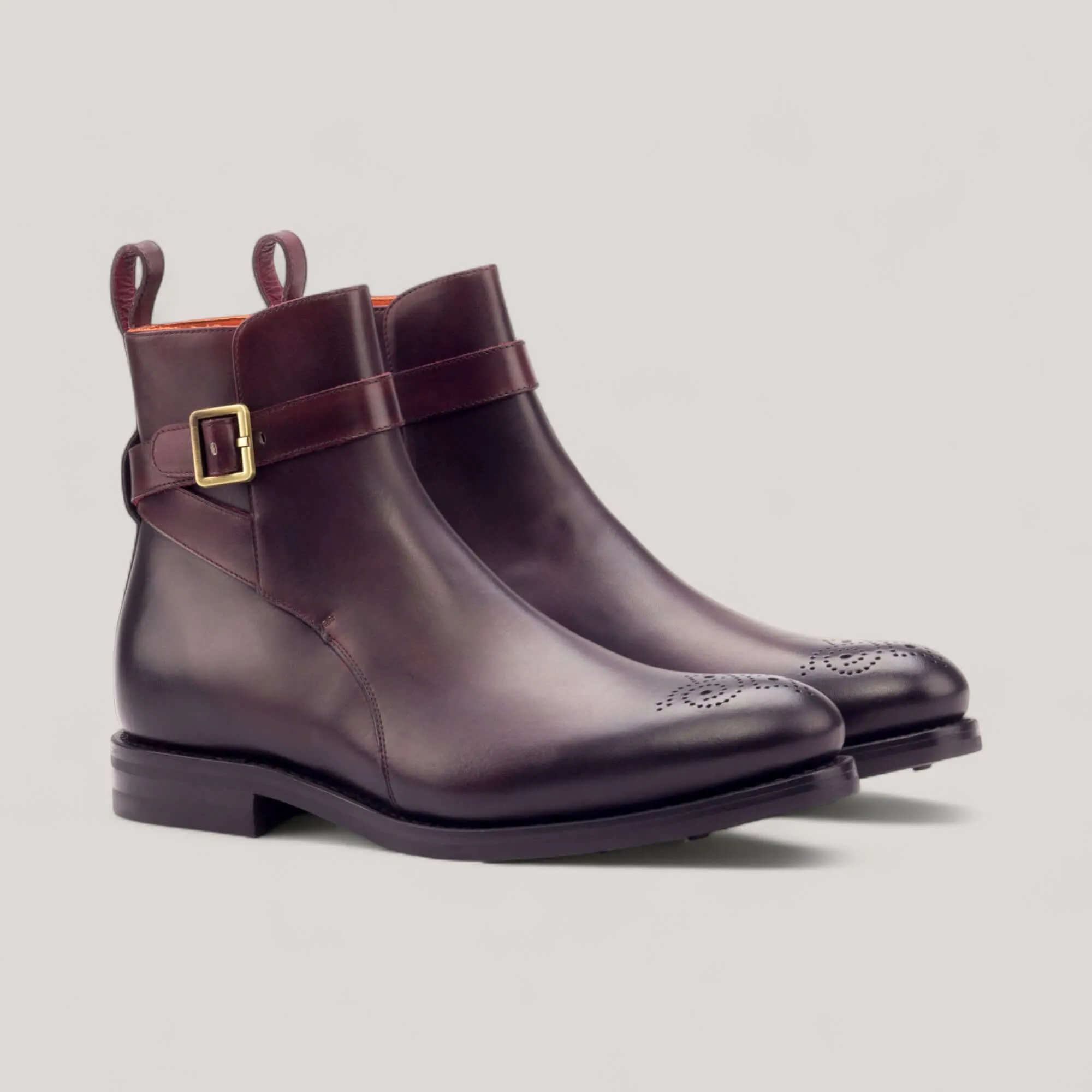 Jodhpur Boots - Burgundy - Burnished Leather | Goodyear Welt sold by ALLTRUEIST KNITWEAR