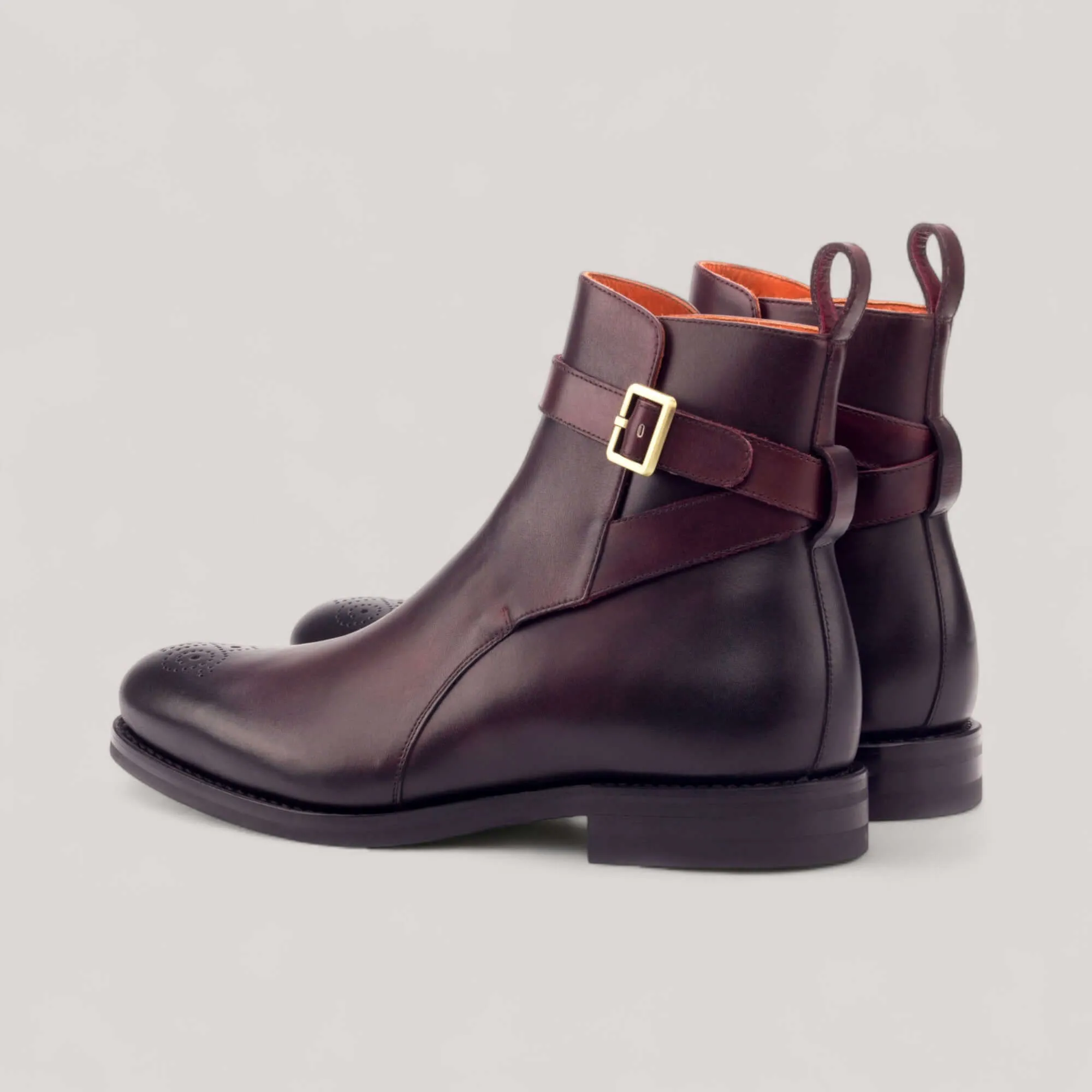 Jodhpur Boots - Burgundy - Burnished Leather | Goodyear Welt sold by ALLTRUEIST KNITWEAR product image thumbnail 3