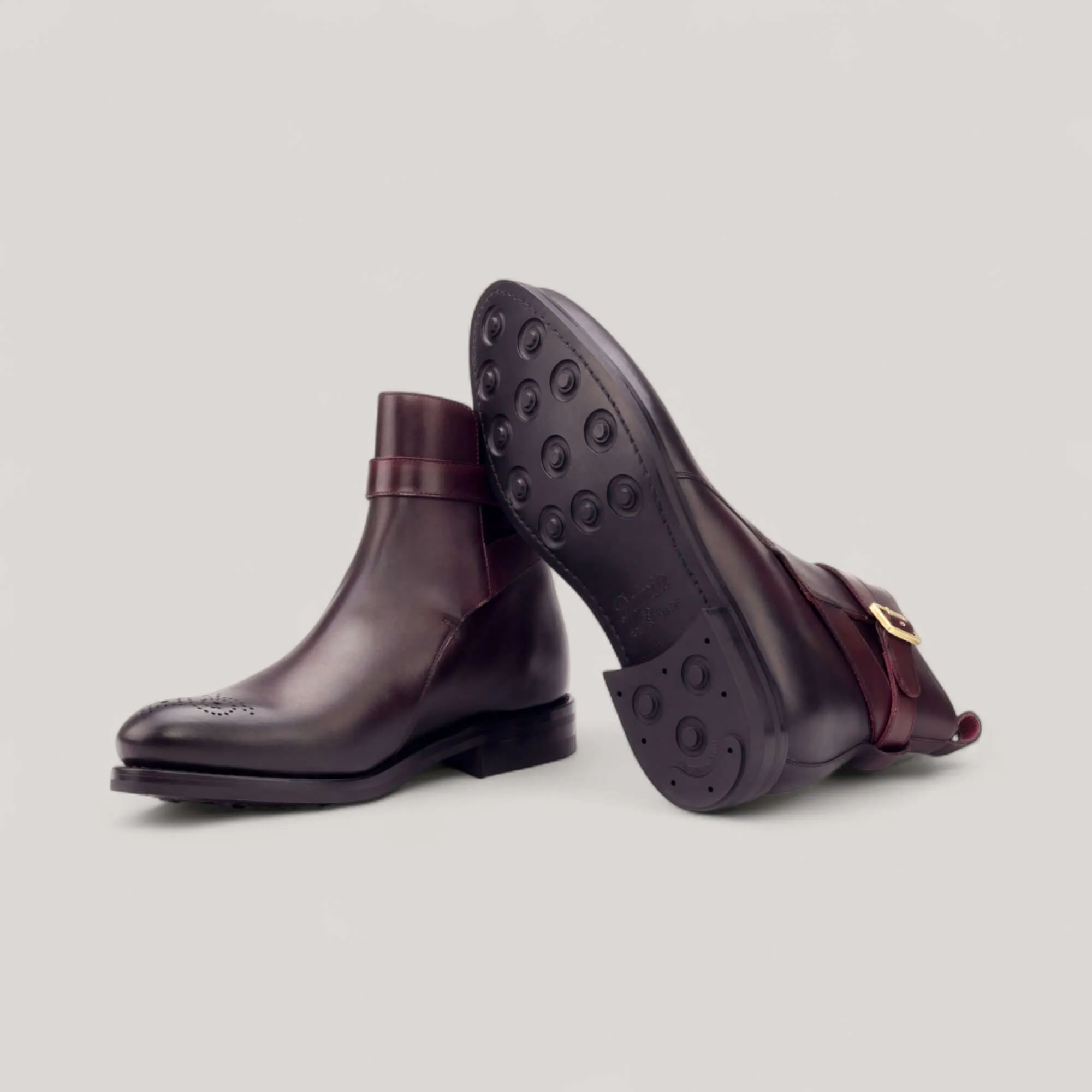Jodhpur Boots - Burgundy - Burnished Leather | Goodyear Welt sold by ALLTRUEIST KNITWEAR product image thumbnail 2