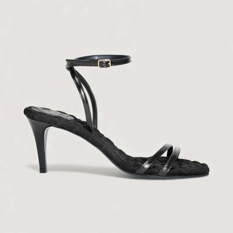 LAURA | Black - Ankle Strap Sandal made by AERA