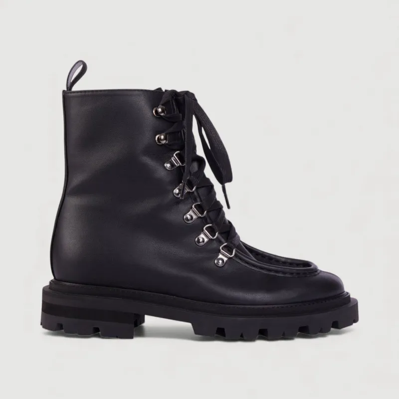 AMALIA | Black - Lace-up Boots sold by ALLTRUEIST KNITWEAR