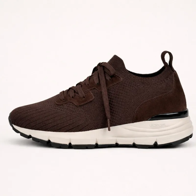 VEYON | Knitted Trainer - Brown Suede | Men's made by ALLTRUEIST KNITWEAR
