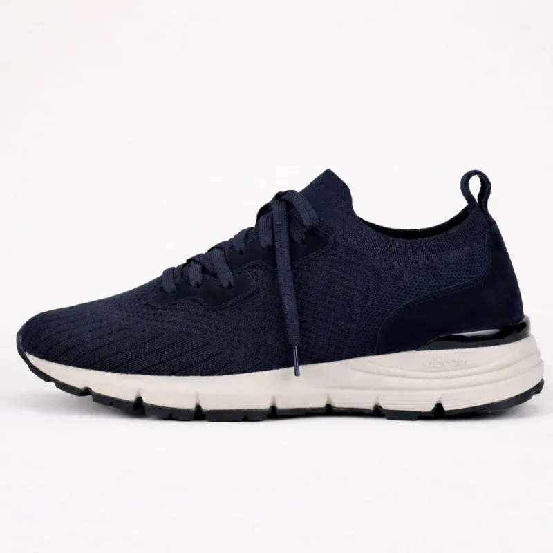 VEYON | Knitted Trainer - Navy Suede | Men's made by ALLTRUEIST KNITWEAR
