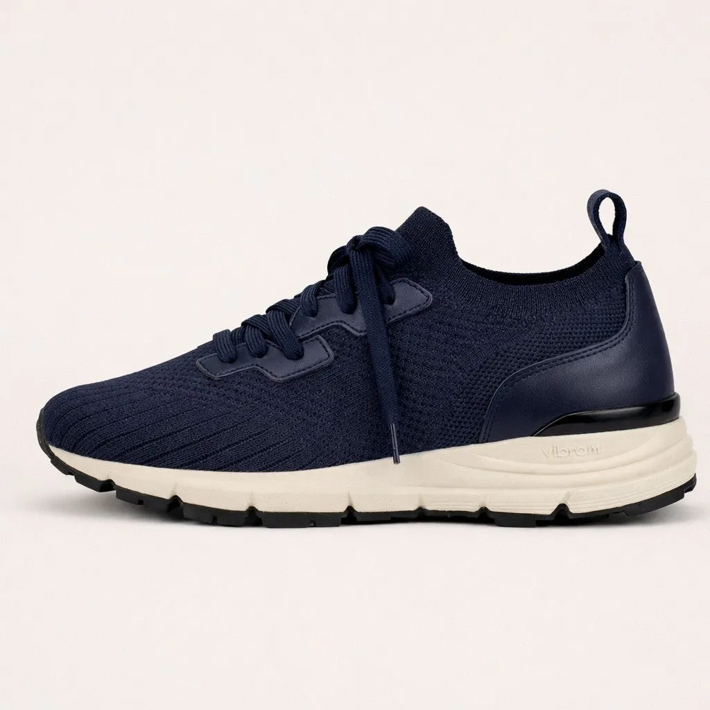 VEYON | Knitted Trainer - Navy Nappa | Men's sold by ALLTRUEIST KNITWEAR