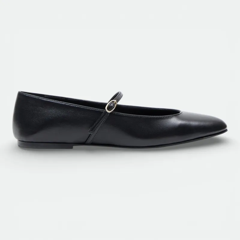 MINA | Black - Mary Jane Ballerina Flats made by AERA