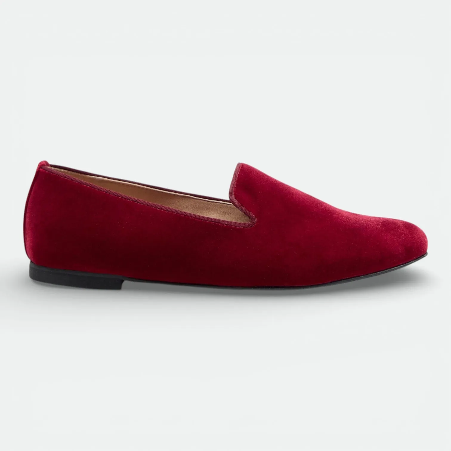 FRANCA | Velvet Deep Crimson - Loafer Slippers sold by ALLTRUEIST KNITWEAR
