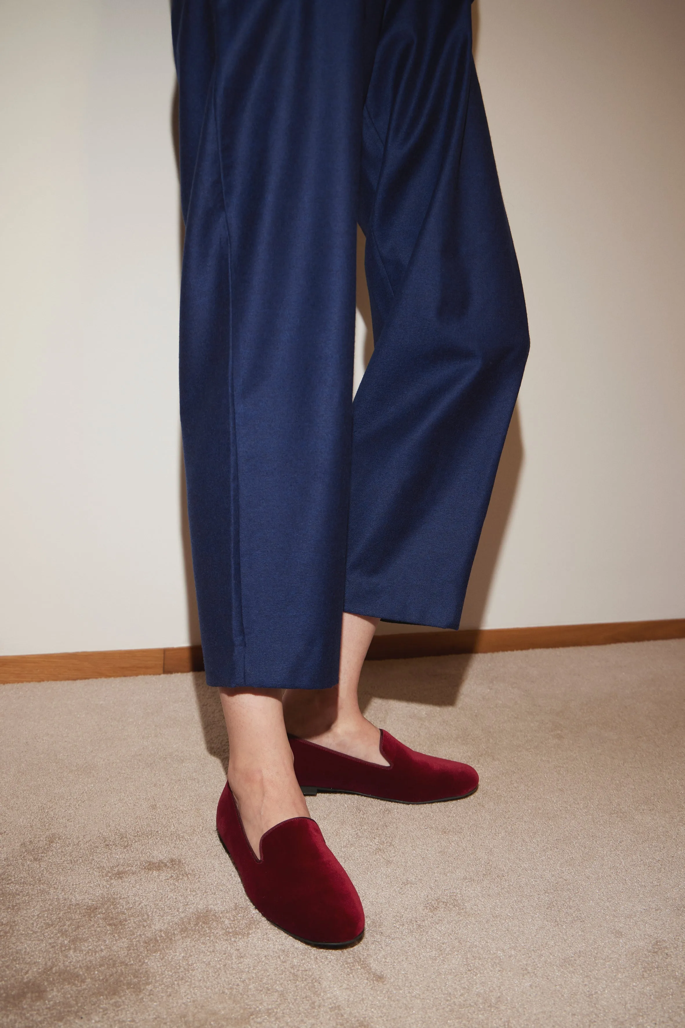 FRANCA | Velvet Deep Crimson - Loafer Slippers sold by ALLTRUEIST KNITWEAR product image thumbnail 2