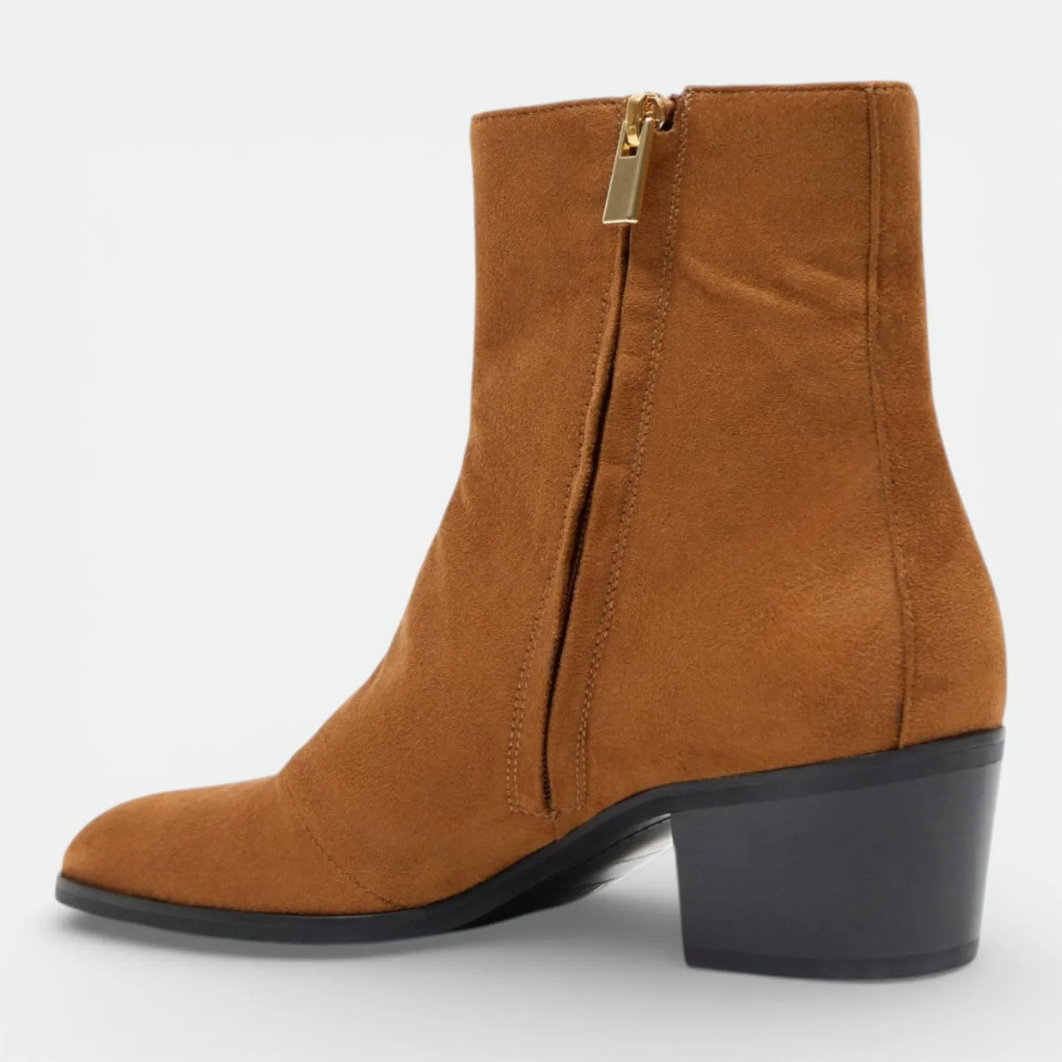 STEFFY | Cognac Suede Effect - Ankle Boots sold by ALLTRUEIST KNITWEAR product image thumbnail 4