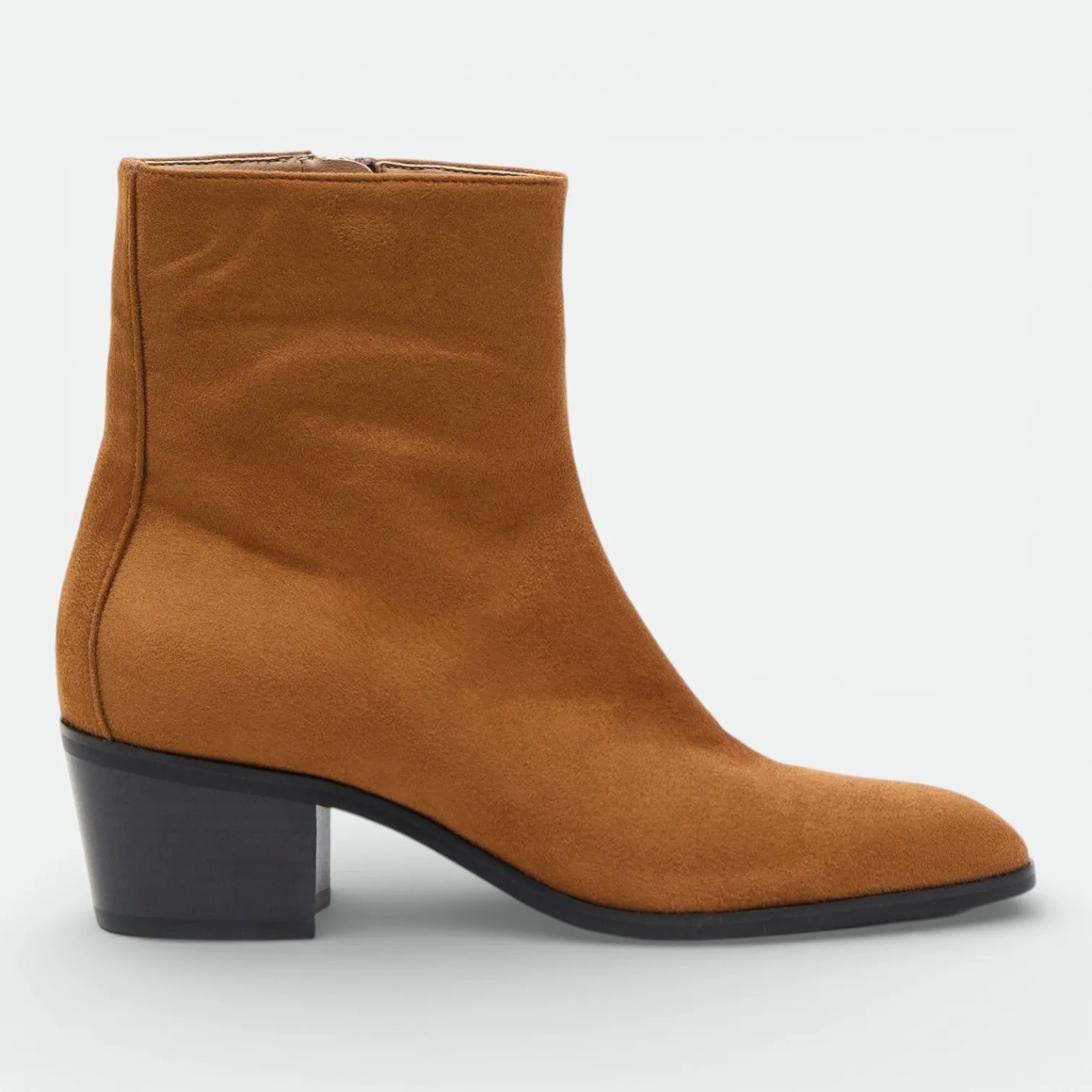 STEFFY | Cognac Suede Effect - Ankle Boots sold by ALLTRUEIST KNITWEAR