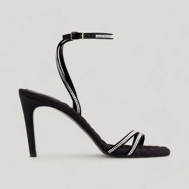 LUCIA | Silver Crystal - Ankle Strap Sandals made by AERA