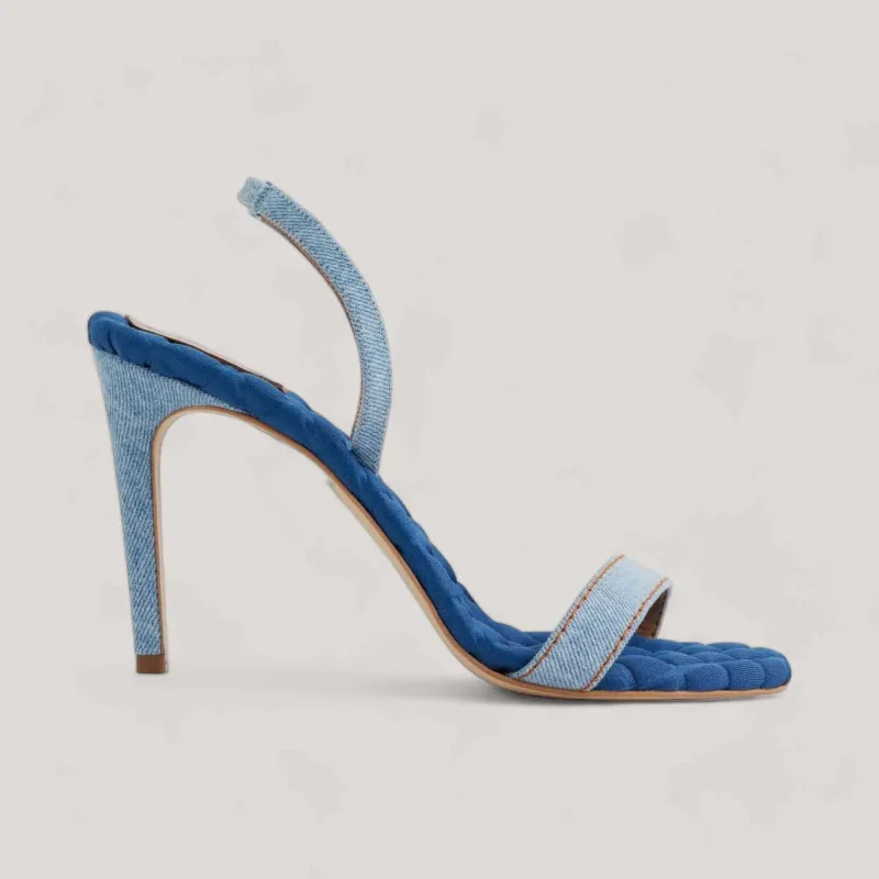 VIVIEN | Blue Denim - Slingback Sandals made by AERA