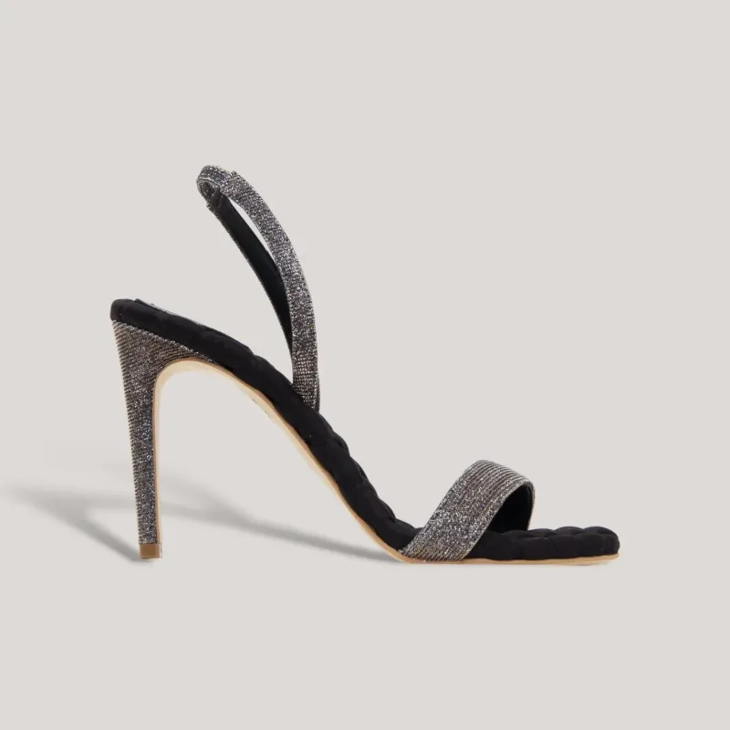 VIVIEN | Metallic Vegan Patent Slingback Sandals made by AERA