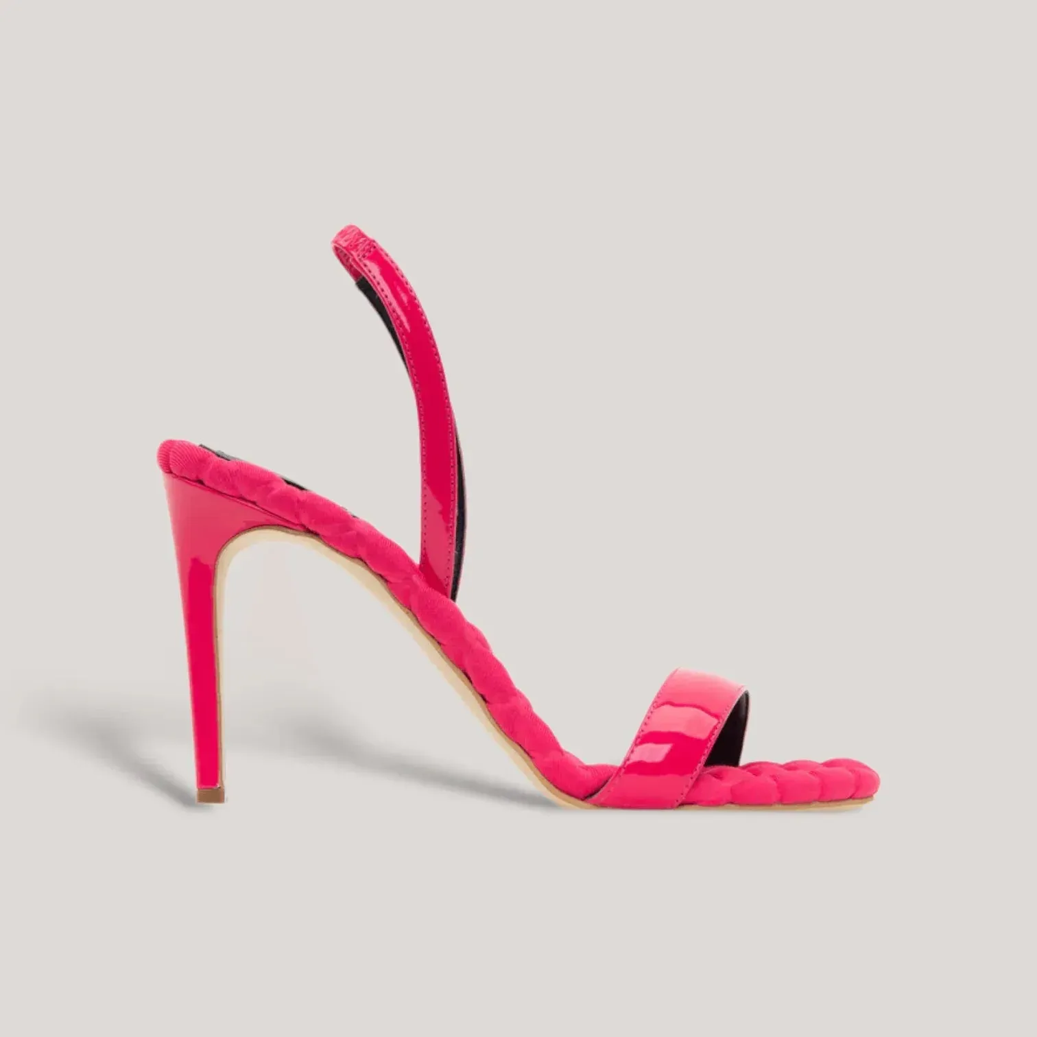 VIVIEN | Fuchsia Vegan Patent Slingback Sandals sold by ALLTRUEIST KNITWEAR