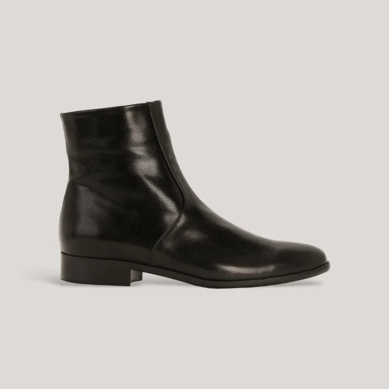 CHARLI | Black Vegan Capretto - Ankle Boot made by AERA