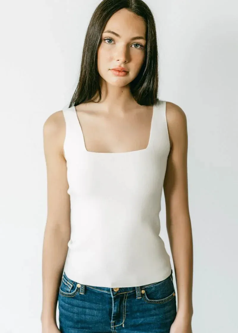EDITH | Ecoviscose - Square Neck Tank Top sold by ALLTRUEIST KNITWEAR