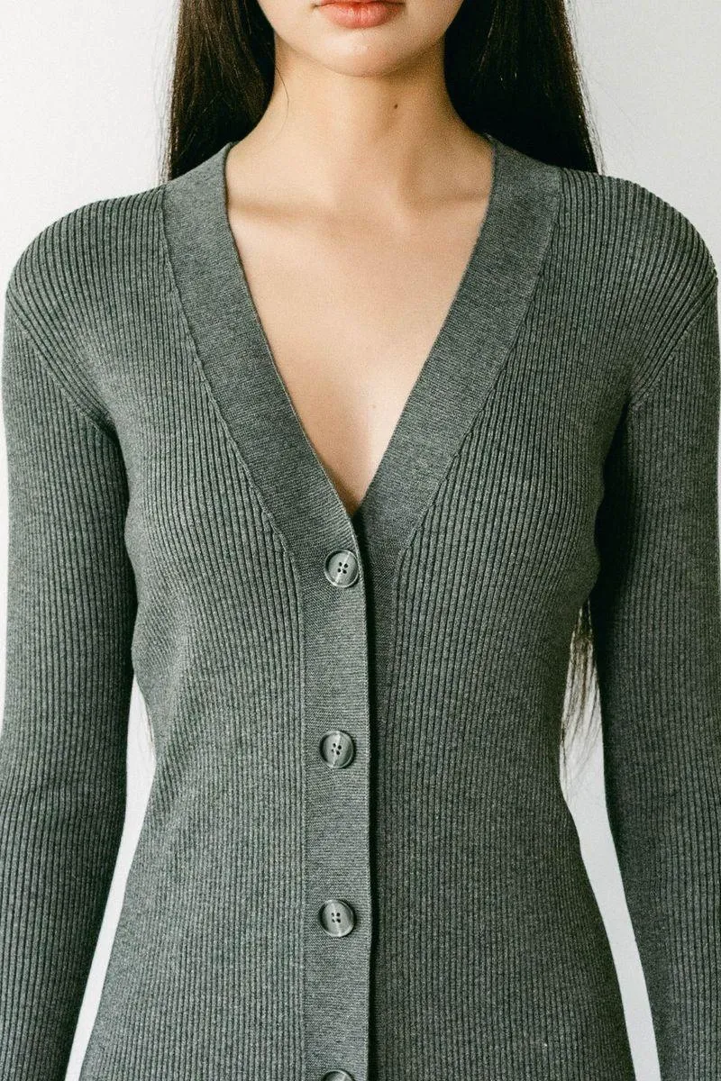 HOLLY | Ecoviscose - Long Ribbed Cardigan sold by ALLTRUEIST KNITWEAR product image thumbnail 2