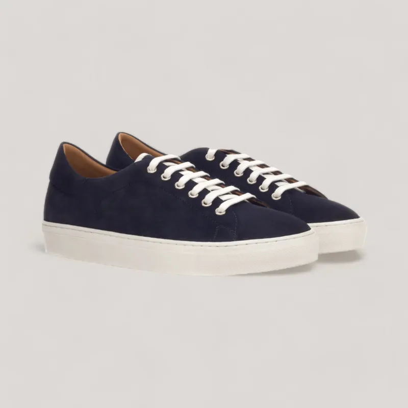 EON | Classic Vegan Sneakers - Navy Suede & White | Men's made by ALLTRUEIST KNITWEAR