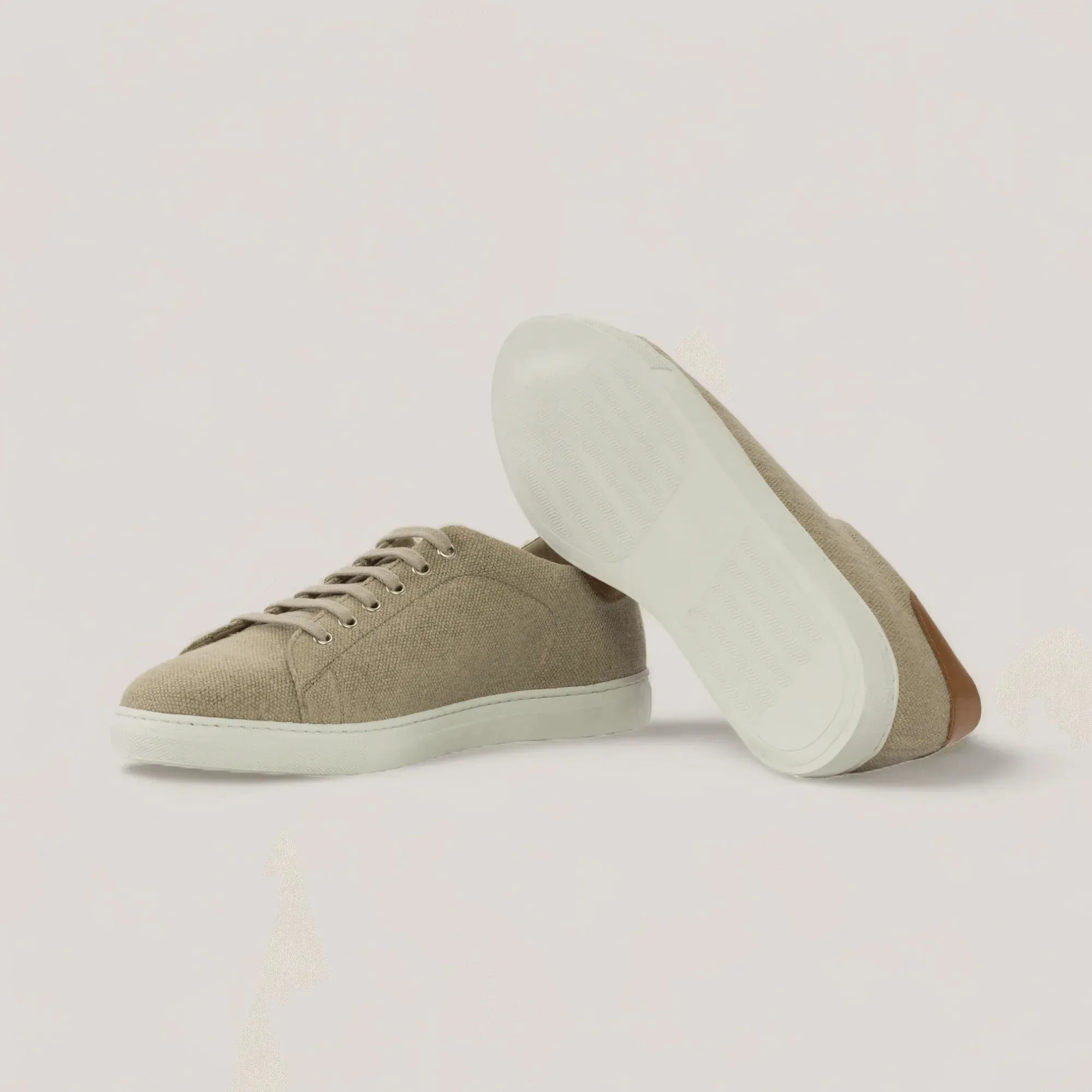 EON | Classic Vegan Sneakers - Ice Linen & Cognac | Men's sold by ALLTRUEIST KNITWEAR product image thumbnail 3