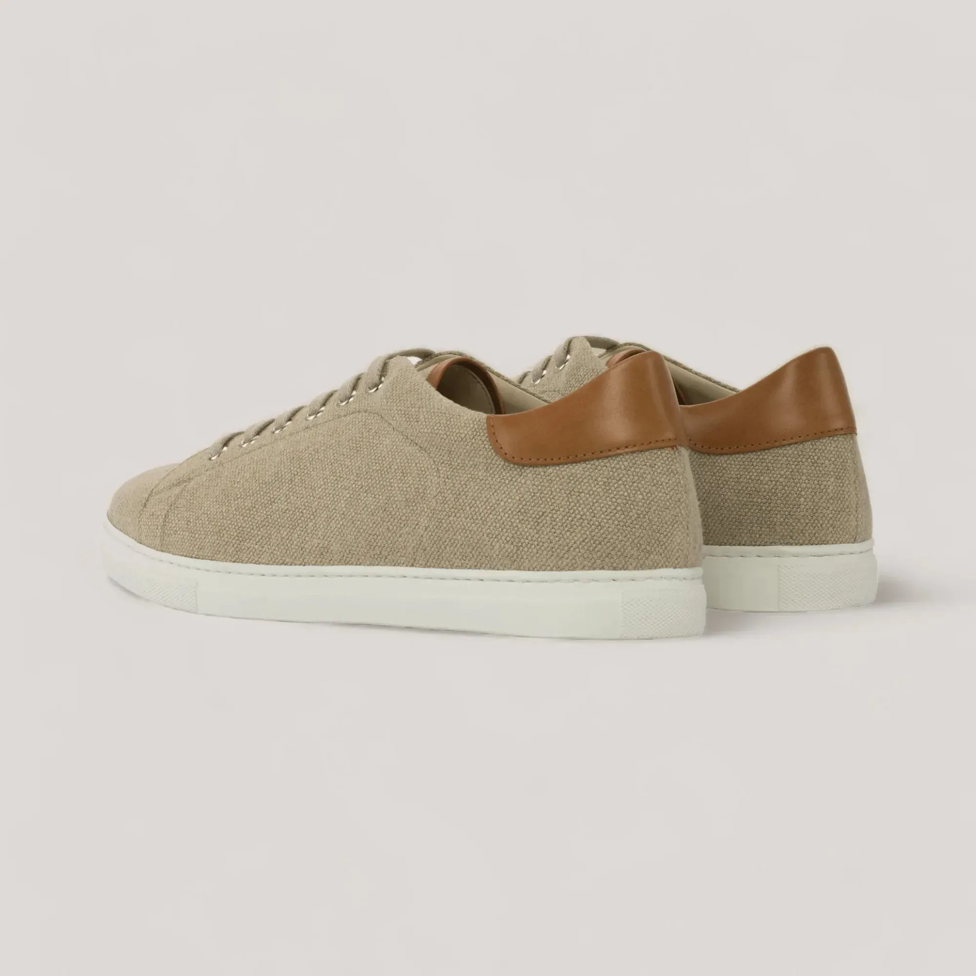 EON | Classic Vegan Sneakers - Ice Linen & Cognac | Men's sold by ALLTRUEIST KNITWEAR product image thumbnail 2