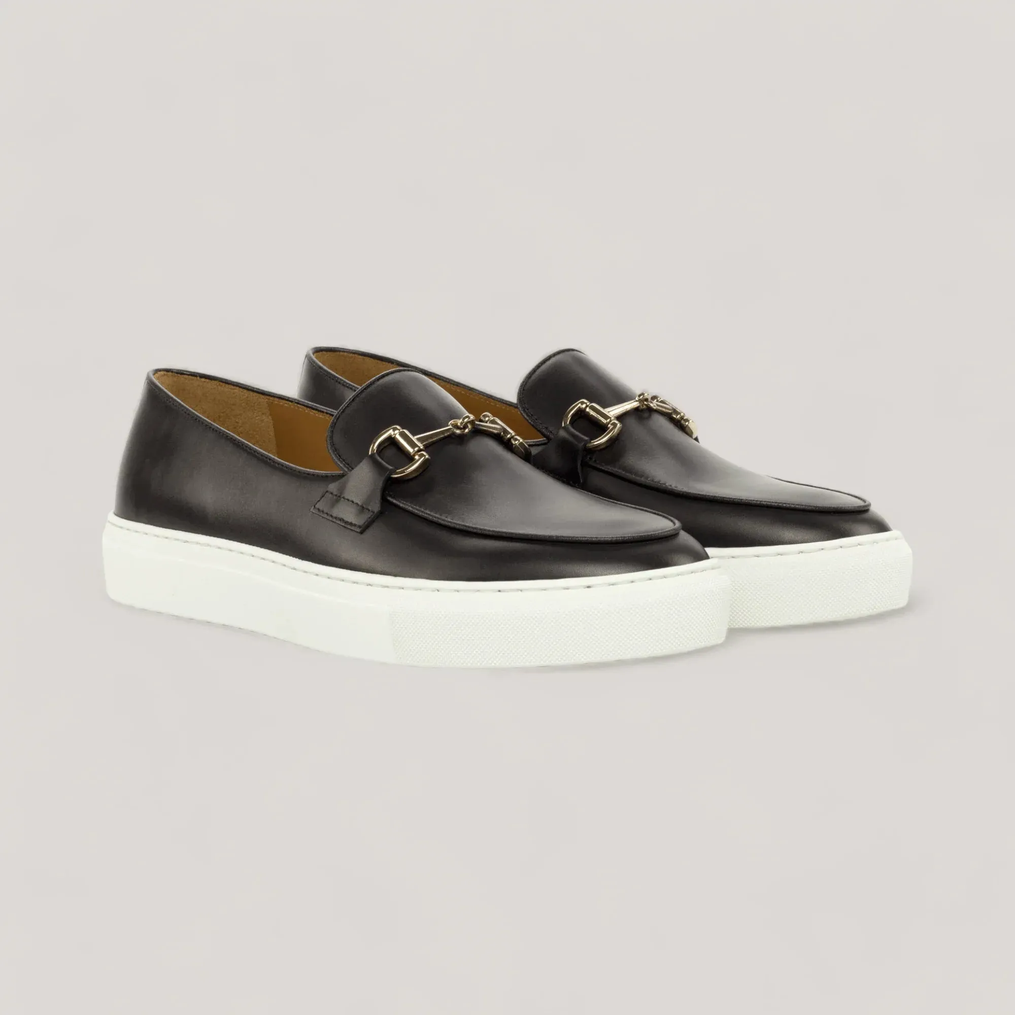 ICARUS | Loafer Vegan Sneakers - Metal-Bit - Black & Silver | Men's sold by ALLTRUEIST KNITWEAR