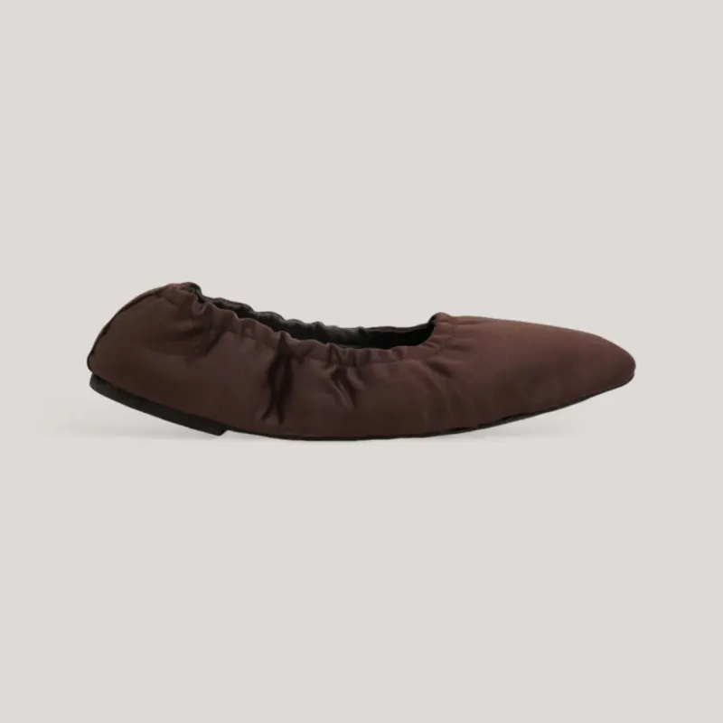 CARLA | Brown Satin - Ballet Flats made by AERA