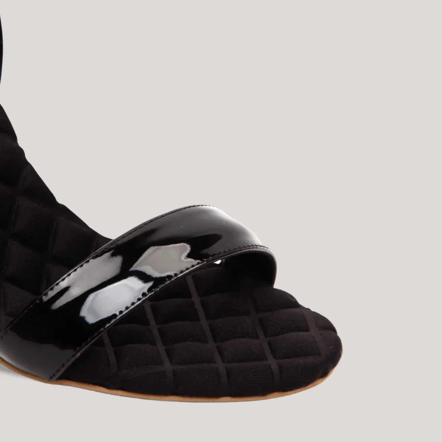 VIVIEN | Black Vegan Patent Slingback Sandals sold by ALLTRUEIST KNITWEAR product image thumbnail 4