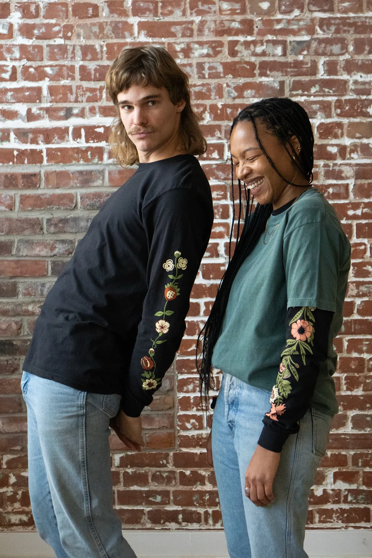 Red House Floral Long Sleeve Tee sold by Stay Home Club product image thumbnail 5