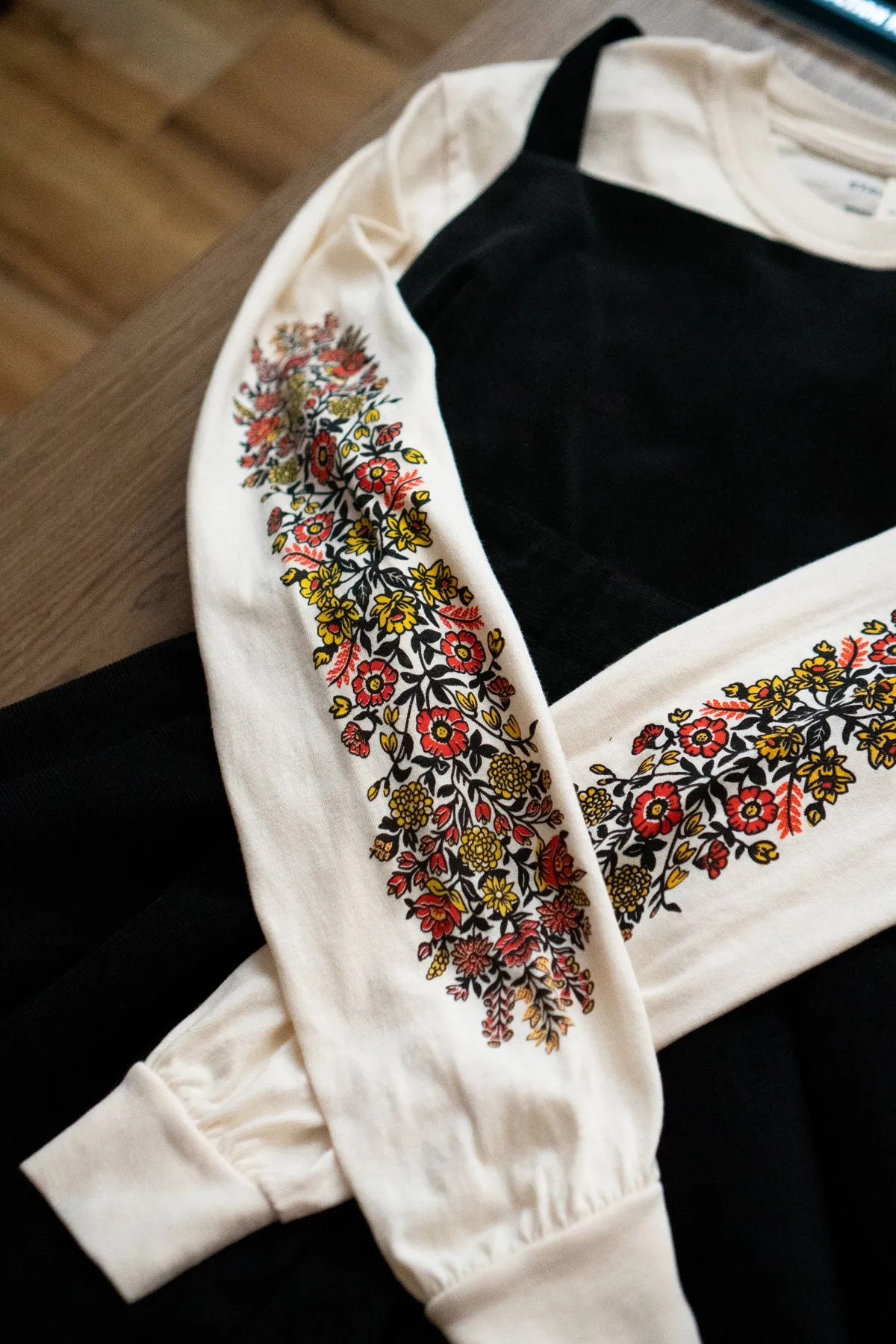 Folk Flowers Long Sleeve Tee sold by Stay Home Club product image thumbnail 3