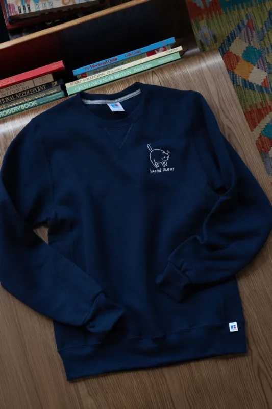 Sacré Bleu Embroidered Sweatshirt sold by Stay Home Club