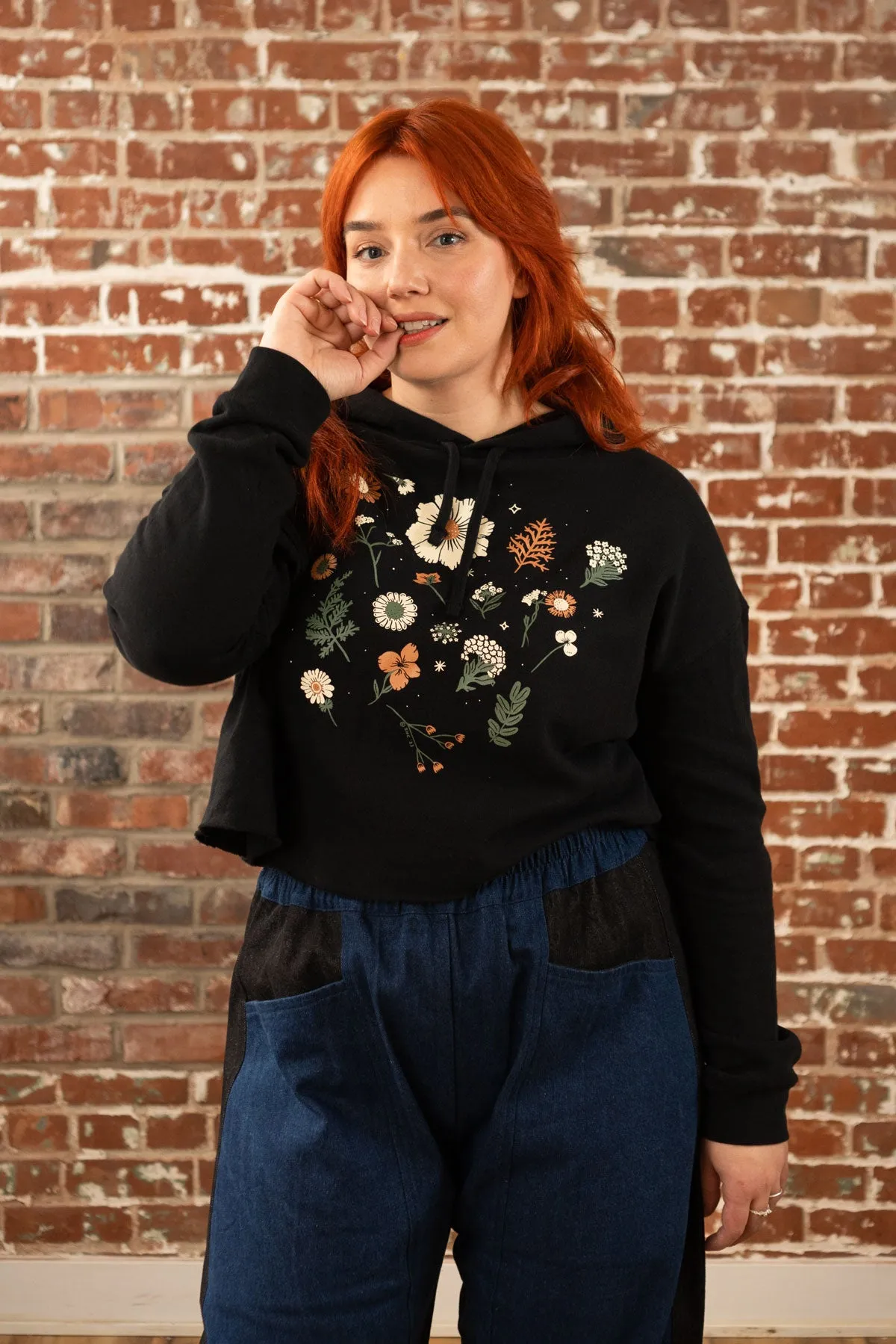 Pressed Flowers - Lightweight Crop Hoodie sold by Stay Home Club product image thumbnail 2