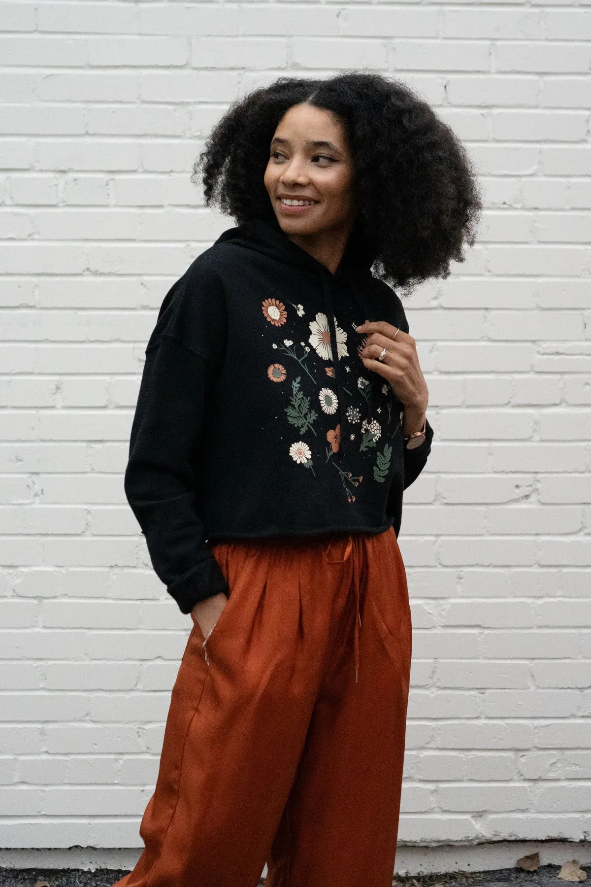 Pressed Flowers - Lightweight Crop Hoodie sold by Stay Home Club product image thumbnail 4