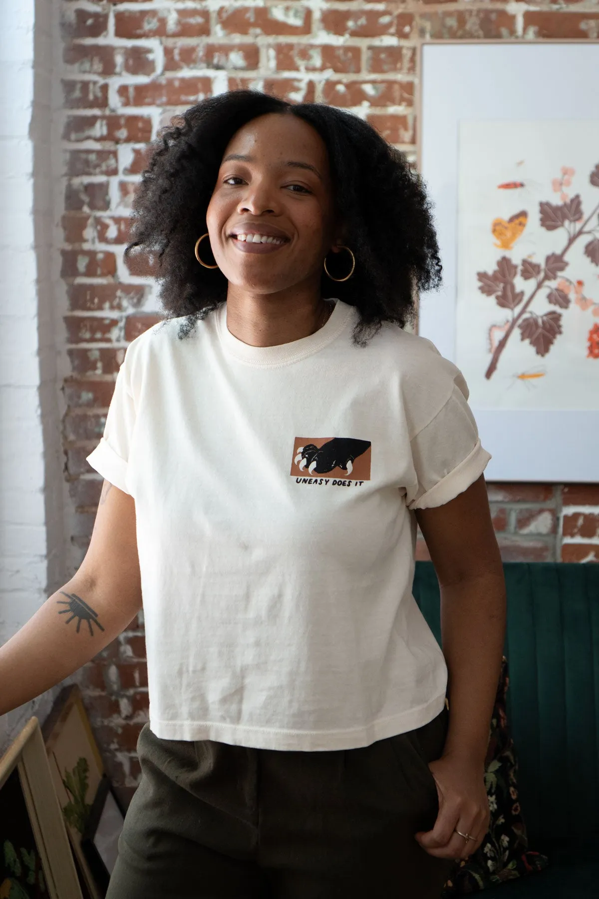 Uneasy Does It CC Boxy Tee sold by Stay Home Club product image thumbnail 4