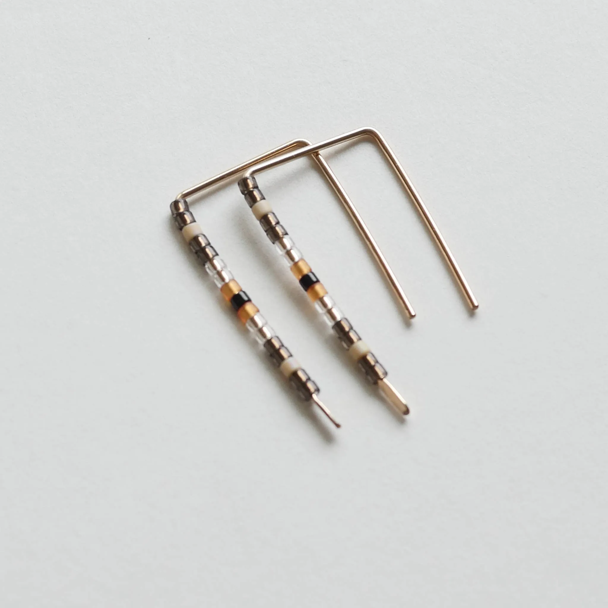 Garin - 14 KT Gold Bar Studs sold by Daldanea