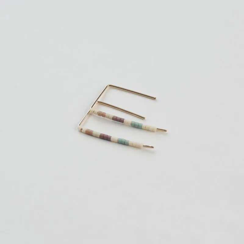 Phoebe - 14 KT Gold Bar Studs sold by Daldanea