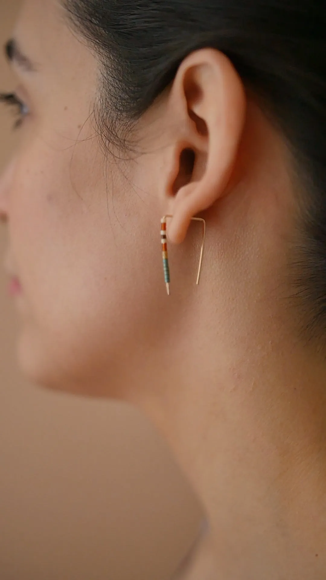 Netty - 14 KT Gold Bar Studs sold by Daldanea product image thumbnail 3