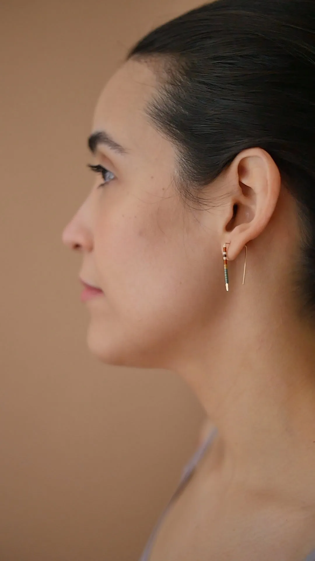 Netty - 14 KT Gold Bar Studs sold by Daldanea product image thumbnail 2