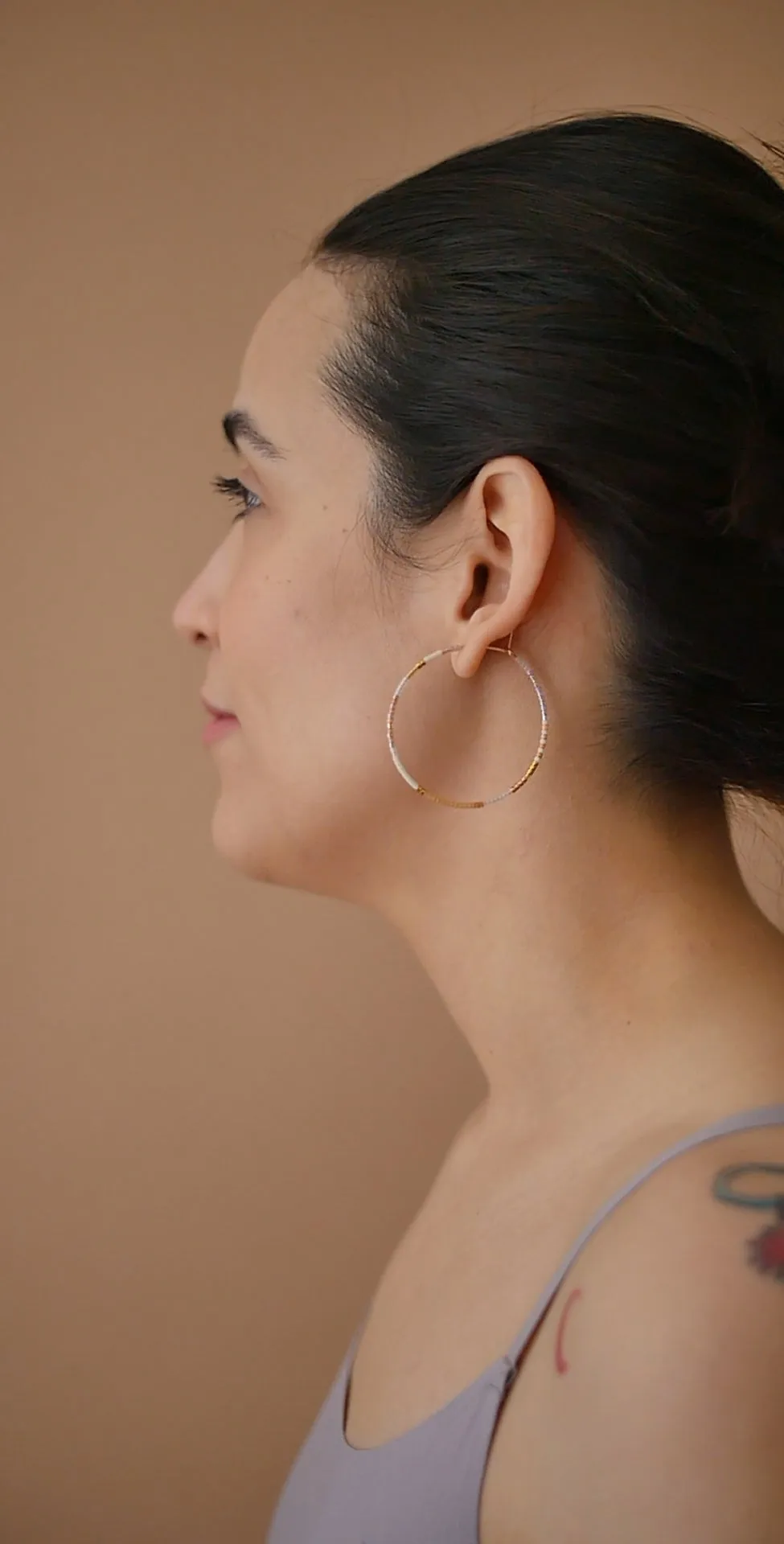 Nive - 1.25" & 1.75" 14 KT Gold Hoops sold by Daldanea product image thumbnail 3