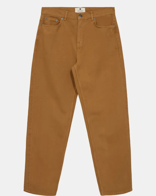 AKJANIC GARMENT DYED PANTS - Wood thrush sold by anerkjendt