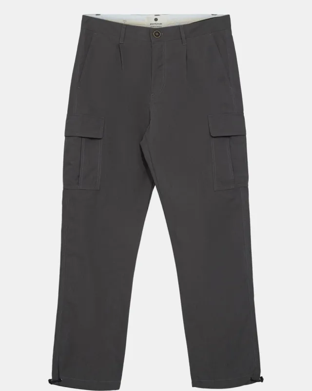 AKJAN CARGO TEC PANTS - Dark grey melange sold by anerkjendt