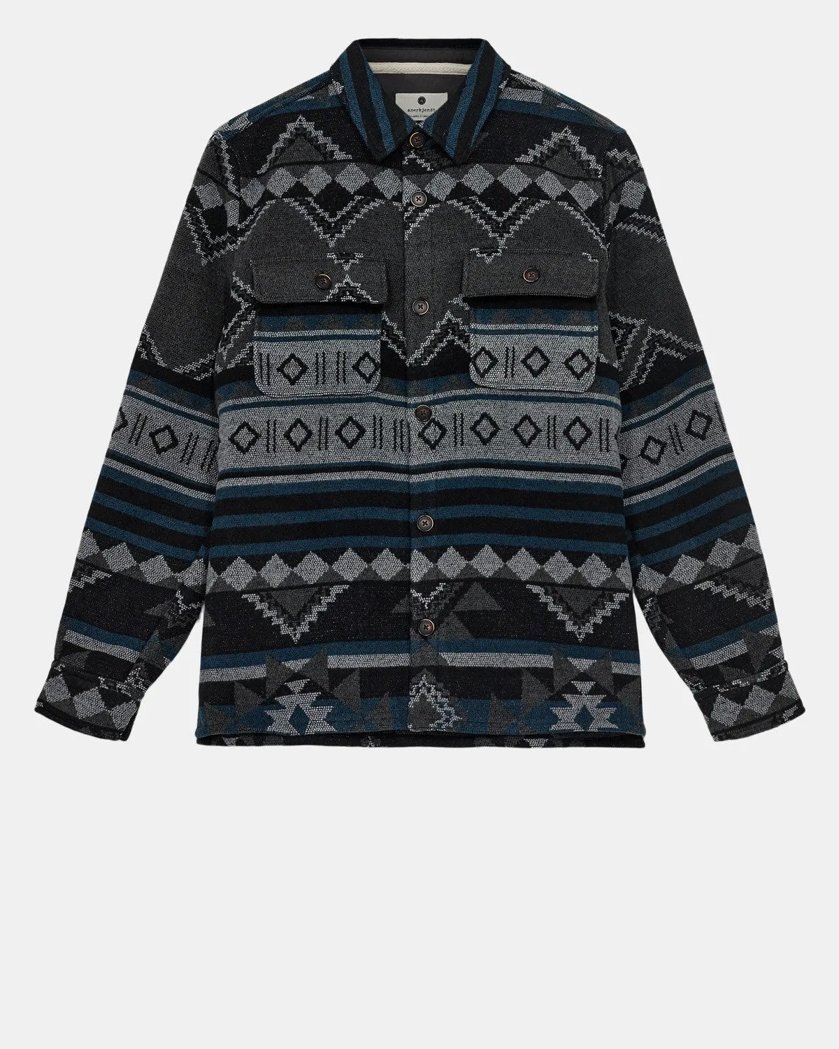 AKOSCAR CHECK OVERSHIRT - Dark grey melange sold by anerkjendt