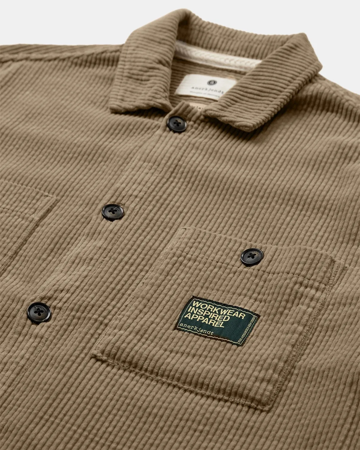 AKTHEO CORD L/S OVERSHIRT - Feather Gray sold by anerkjendt product image thumbnail 3