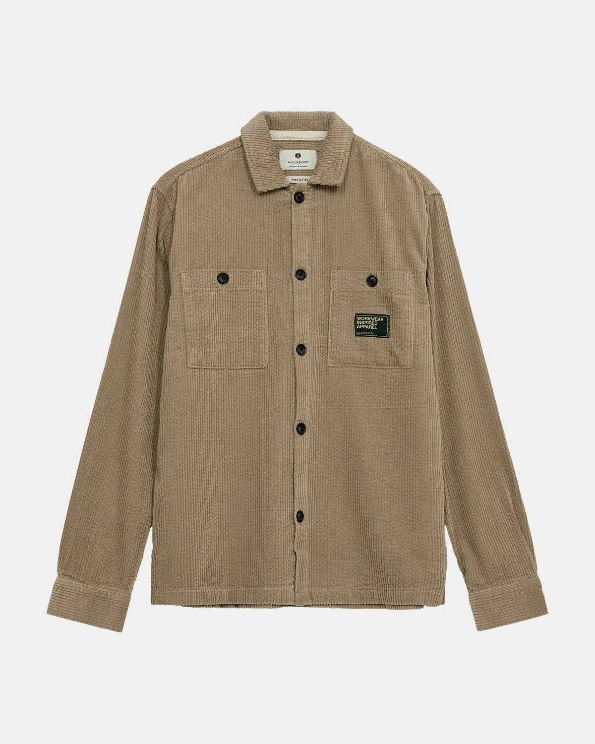 AKTHEO CORD L/S OVERSHIRT - Feather Gray sold by anerkjendt