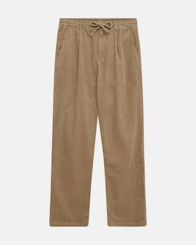 AKJAN CORD PLEAT PANTS - Feather Gray sold by anerkjendt