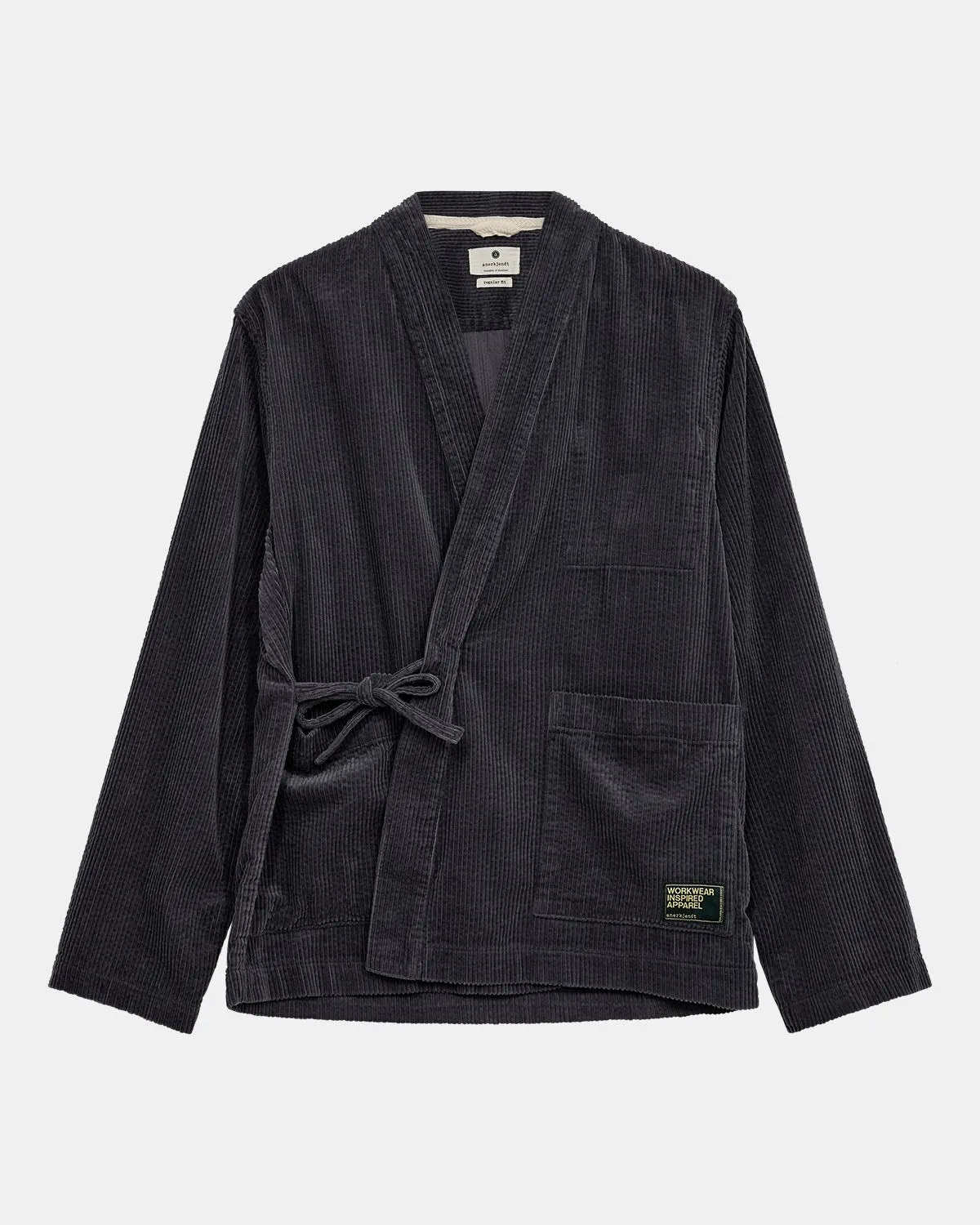 AKJESPER CORD KIMONO - Indian Teal sold by anerkjendt