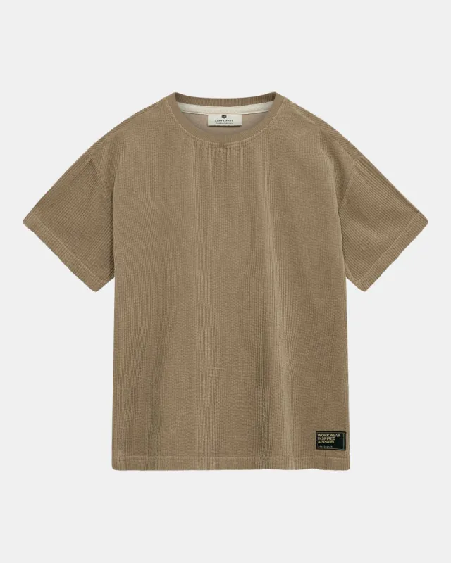 AKVILLADS CORDUROY S/S TEE - Feather Gray made by anerkjendt