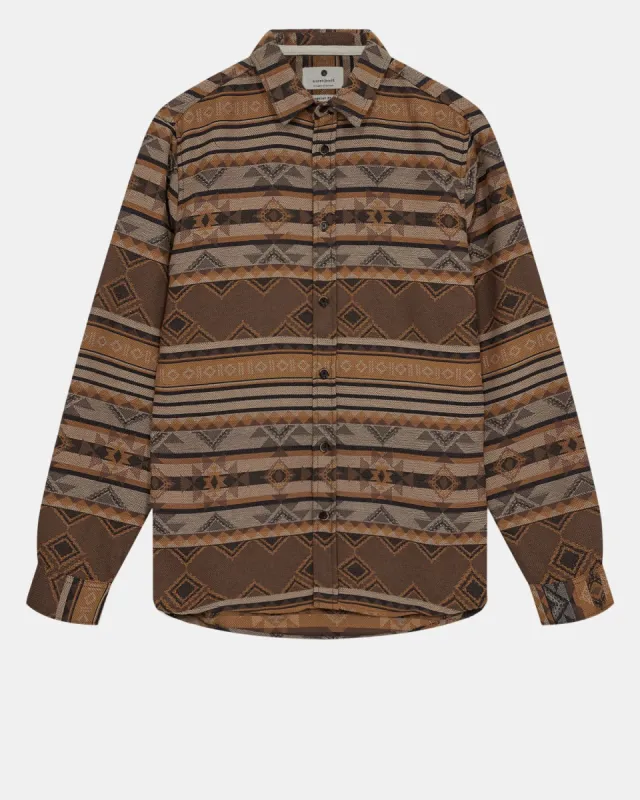 AKLOUIS JACQUARD SHIRT - Chocolate Brown sold by anerkjendt
