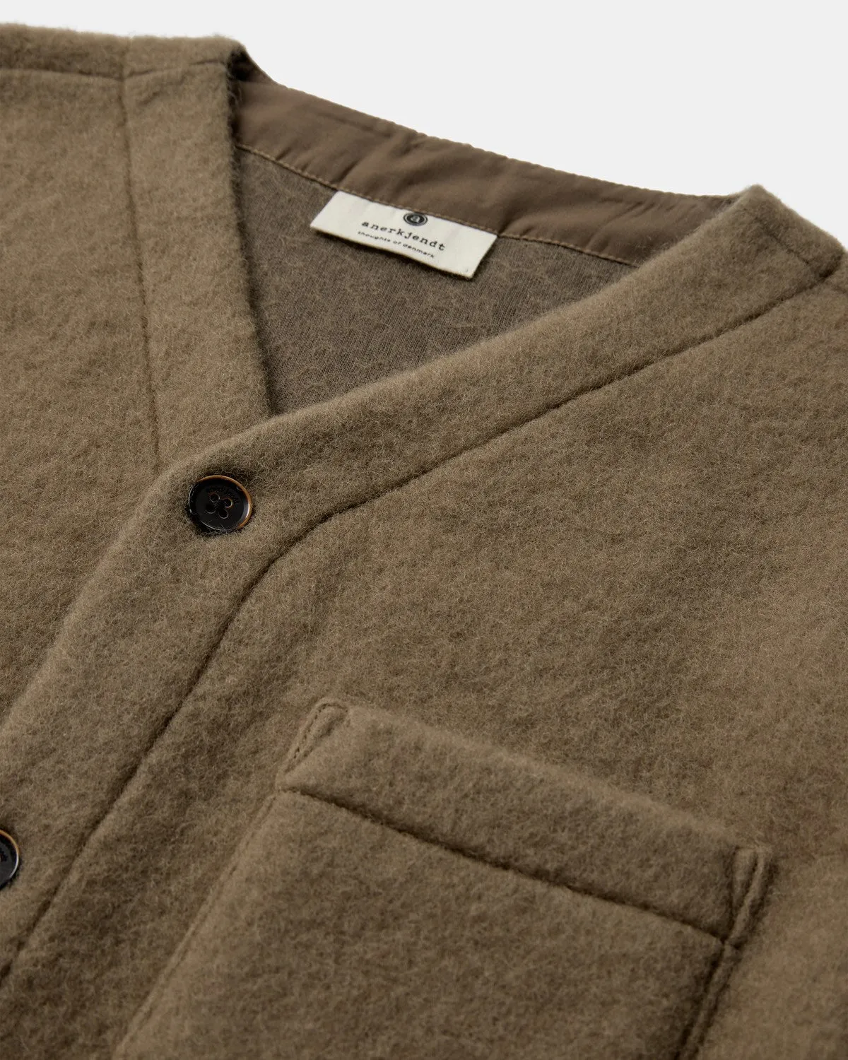 AKSIGURD BOILED WOOL OVERSHIRT - Incense sold by anerkjendt product image thumbnail 3