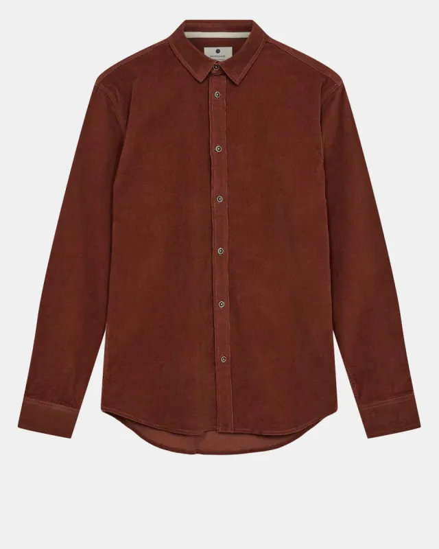 AKLEIF SOLID CORD SHIRT - Rust sold by anerkjendt
