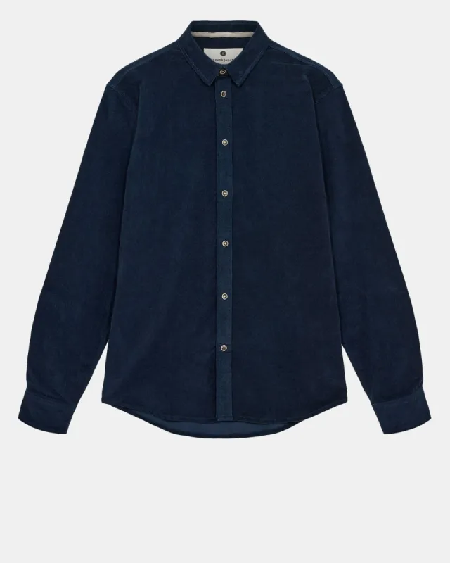 AKLEIF SOLID CORD SHIRT - Sky Captain sold by anerkjendt